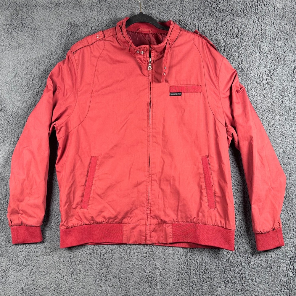 Members Only Classic Iconic Racer Jacket Bomber Mens 3XL Rust Orange Lightweight